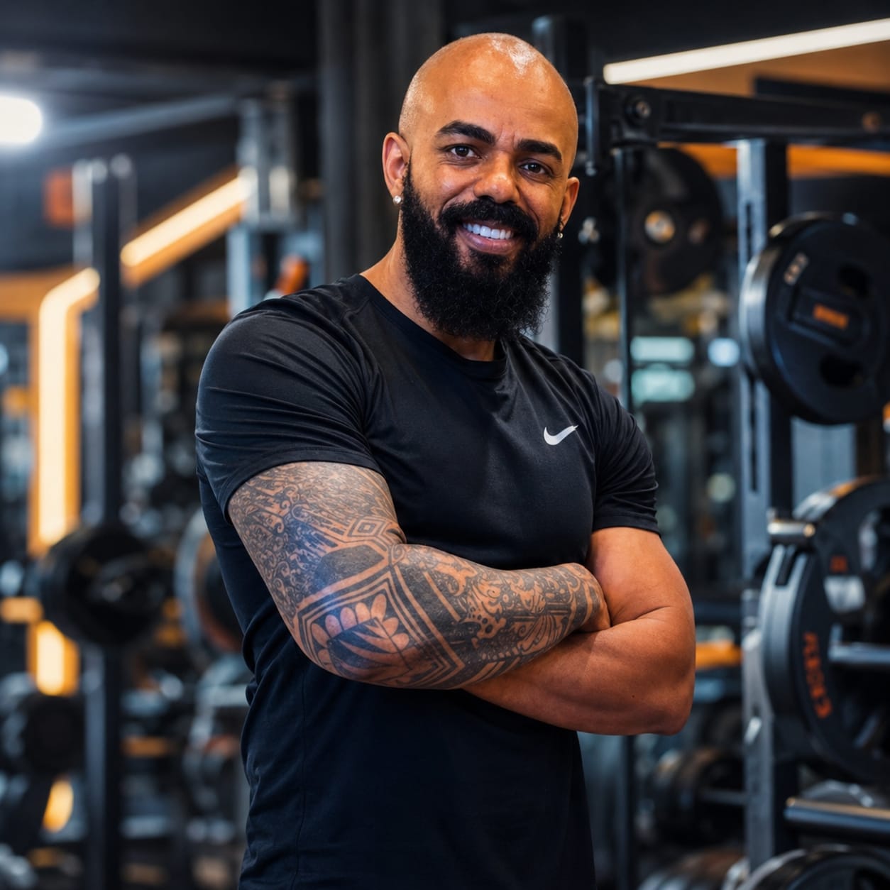 Personal trainer Marcos Brito na academia